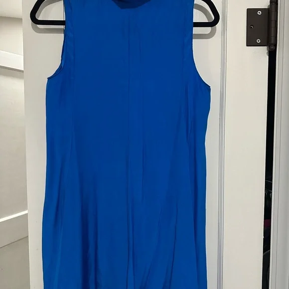 Amanda Uprichard Royal Blue Collared Mini Dress 100% Silk - Picture 5 of 16